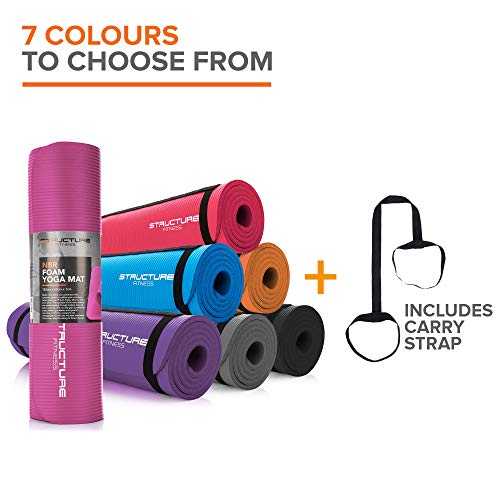 Structure-Fitness-NBR-Foam-Yoga-Mat-Non-Toxic-PVE-and-Latex-Free-with-Carry-Strap-183cm-x-60cm