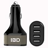USB Car Charger, IBD 9.6A/48W 4 Port USB Car Charger with Smart Charging Port for iPhone 7 / 6S, iPad Air 2, Samsung S7 /S6 / Plus,LG,GPS Devices and More