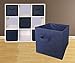 Sodynee Foldable Cloth Storage Cube Basket Bins Organizer Containers Drawers, 6 Pack, Navy Blue