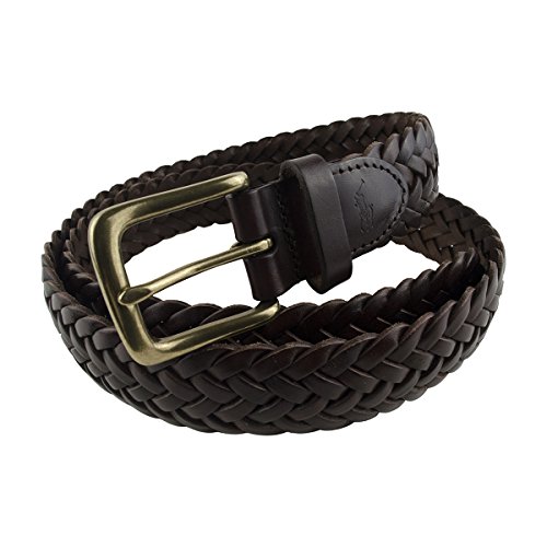 Polo Ralph Lauren Braided Leather Belt, 38 , Brown