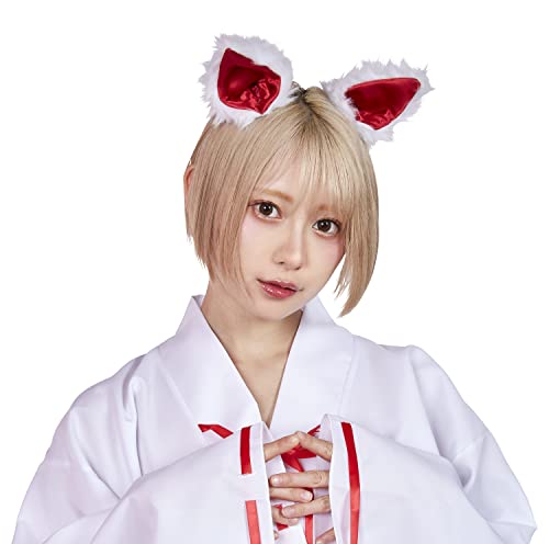クリアストーン(Clearstone) けもみみピン コスプレ ハロウィン ホワイトフォックス ユニセックス ホワイト