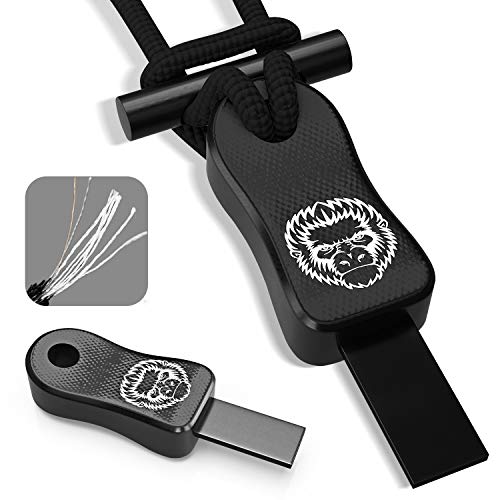 Men’s & Women’s Fire Starter Survival Necklace – Larger Ferro Rods, G10 Handle & 550 Fish & Fire Paracord- Ferro Rod Fire Starter – Firestarter Kit for Camping & Backpacking