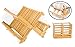 ADORN HOME BAMBOO CUTLERY, PLATE & UTENSIL DRYING DISH RACK, DETACHABLE UTENSIL HOLDER, FOLDABLE DISH RACK DESIGN| 2 ADDITIONAL BOTTOM CUP RACKS | 16 PLATE SLOTS