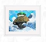 Laputa Floating Island Prints, Castle in the Sky Watercolor, Nursery Wall Poster, Holiday Gift, Kids and Children Artworks, Digital Illustration Art