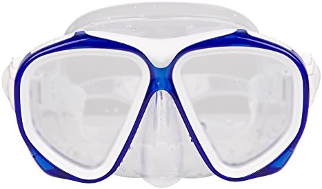 Mansov White Scuba Diving Snorkeling Swimming Goggle Mask with Tempered Glass Lens Silicone Skirt UV Protection Anti Fog and Anti Leak for Comfort, Clarity and Durability For Men Women Youths Adults