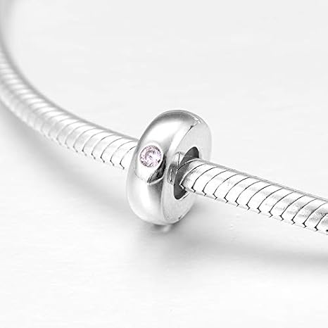 Lfdhg 925 Plata Esterlina Rosa Cz Decorar Ronda Fina Espaciador Tapon Cuentas Ajuste Original Encanto Pulsera Fabricacion De Joyas Amazon Es Deportes Y Aire Libre