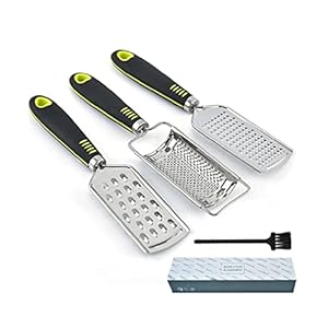 3 Stks Rvs Kaasrasp met Borstel Citroen Zester voor Keuken Knoflook Gember Chocolade Nootmuskaat Groenten Fruit Shredder…