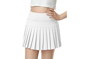 QooNoo Girls Pleated Tennis Skirts with Shorts Athletic Skirt with Side Pocket High Waist Active Skort for Girl Youth Kids