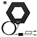 HD TV Antenna, 50+ Mile Range with Detachable Amplifier Signal Booster and 10ft High Performance Coax Cable Upgraded Version Newest design Better Reception 4K ready, free tv for life