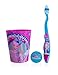 Jojo Siwa Big Girl Toothbrush and Rinsing Cup Set with Confetti Glitter Handle Hairbrush