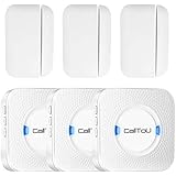 CallToU Wireless Door Open Chime Entry Alert for Business Home Store Shop Apartment Office 55 Ringtones 5 Volume Level 3 Receivers and 3 Door Window Sensors