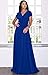 KOH KOH Womens Long Sexy Cap Short Sleeve V-neck Flowy Cocktail Gown Maxi Dress, Cobalt / Royal Blue 3X 22-24 (4)