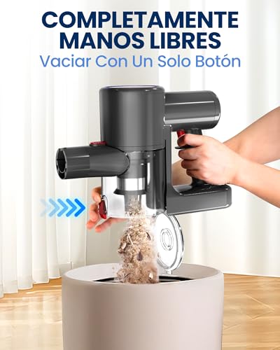 Zynet DP2 Aspiradora Sin Cable con Doble Batería, 45KPa/60Min/500W, Pantalla LED, Tubo Telescópico, Autónomo, Luz Verde, Aspiradora Escoba Sin Cable para Pelo de Mascotas/Alfombras/Suelos Duros