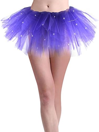 SMMER Tutus for Women Light Up Neon LED Rainbow Tutu Skirt