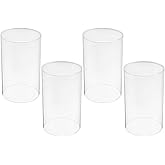 Gatuida 4pcs Hurricane Candle Holder Open Ended Clear Glass Lamp Shade Chimney Tube Cover, Bottomless Cylinder Candle Covers for Home Parties Decor, 3.9 x 2.7 Inch