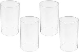 Gatuida 4pcs Hurricane Candle Holder Open Ended Clear Glass Lamp Shade Chimney Tube Cover, Bottomless Cylinder Candle Covers for Home Parties Decor, 3.9 x 2.7 Inch