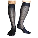 Lemo 3 PAIRS Men's 100% Nylon Sexy Knee High Long Sheer Socks