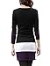 Allegra K Women Scoop Neck Long Sleeve Colorblock Panel Slim Fit Tunic Shirt Small / US 6 Black