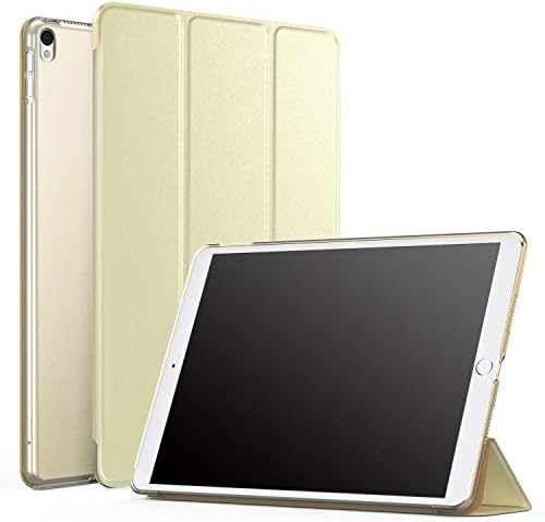 Cazcase iPad Air 3 2019 case,Slim Translucent Frosted Back Trifold Stand Smart Cover for iPad Air 3rd Generation 10.5" 2019 (Gold)