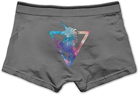 Ghhpws Galaxy Unicorn Men's Low Rise Boxer Briefs Underwear Trunks 3X Ash