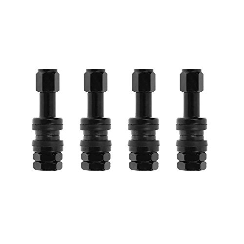 Domybest 4pcs Car Stainless Steel Clamp-in Tubeless Tyre Tire Wheel Valves (Black)