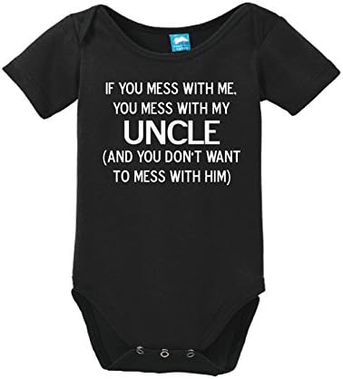 Sod Uniforms Mess with Me Mess with My Uncle Printed Baby Romper