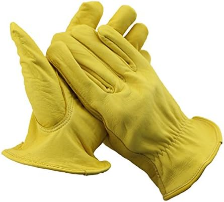 Work Gloves Suede Leather Gloves for Men &amp; Women, Wood Cutting, Motorcycle, Driving, Cycling ,Welding, Heavy Duty