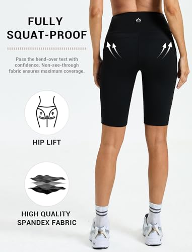 Enjoyoga Women's Short Leggings with Pocket - High Waist Cycling Shorts Sports Trousers Running Trousers Sports Yoga Shorts for Summer