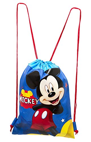 Disney Mickey and Minnie Mouse Drawstring Backpacks Plus Lanyards with Detachable Coin Purse and Autograph Books (Set of 6) (Dark Blue - Dark Blue)