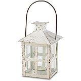 Kate Aspen 14130WT Vintage White Distressed Medium candle lantern One Size
