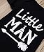 Baby Little Man Long Sleeve Print Romper Plaid Pants Hat Outfits Layette Set (Black, 0-6 Months)
