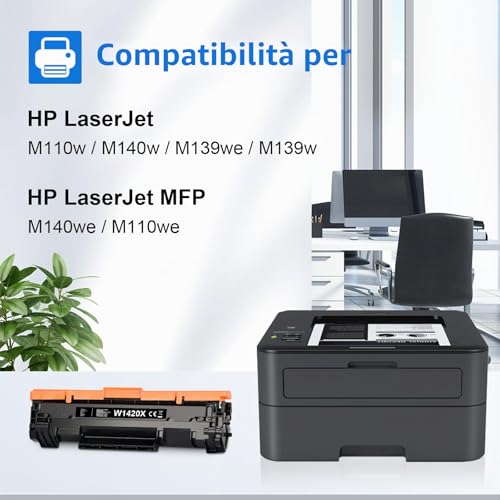 MYCARTRIDGE 142X 142A Compatible Toner for HP 142A Toner Replacement for HP LaserJet M140W for Laserjet M110W M140WE M110WE M139WE M139W for W1420X W1420A (No Chip,1 Black)