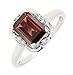 BL Jewelry Vintage Style Sterling Silver Emerald Cut Genuine Mozambique Garnet Ring (1.7 CT.T.W) (9)