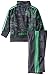 adidas Baby Boys' Iconic Tricot Jacket and Pant Set, Mercury Grey/Green, 12 Months
