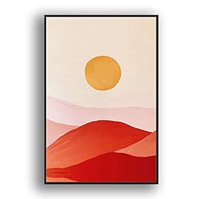 Framed Canvas Wall Art Abstract for Living Room, Bedroom Color Block Canvas Prints for Modern Home Decoration Ready to Hang - 16"x24" inches