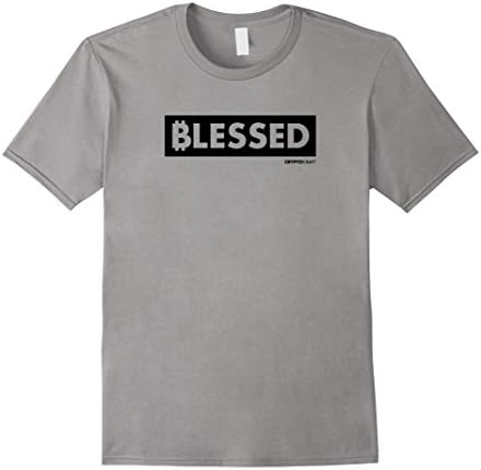 Mens Bitcoin Blessed: BTC Crypto Shirt by CryptoCraft Large Slate