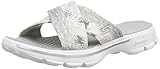 Skechers Go Walk 3 Fiji Womens Slide Sandals White/Gray 9