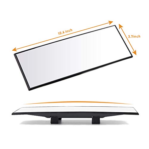 image for LITTLEMOLE Rear View Mirror - Wide Angle Convex Curve HD Car Rearview 