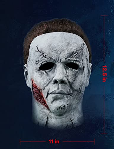 Michael Myers Mask Halloween, Horror Mike Myers Face Mask Latex, Scary Adult Halloween Mask Costume for Men