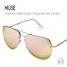 Quay Australia MUSE Women's Sunglasses Aviator w/ Mirrored Lenses - Gold/Pink