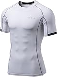 TM-MUB23-WHT_X-Large Men's Short Sleeve T-Shirt Cool Dry Compression Baselayer MUB23