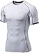 TM-MUB23-WHT_X-Large Men's Short Sleeve T-Shirt Cool Dry Compression Baselayer MUB23