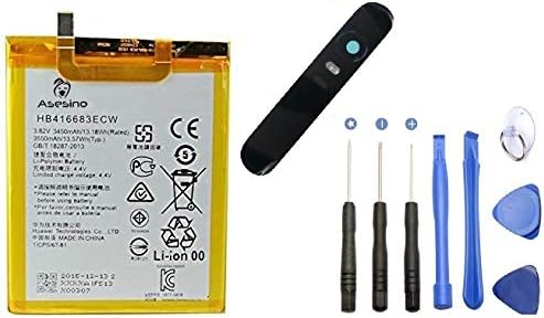 AsesinoBattery Compatible with Huawei Nexus 6P 3550mAh (Upgraded capacity) with Camera Lens + Replacement Kit [H1511 H1512] (Battery + Toolkit + Lens)