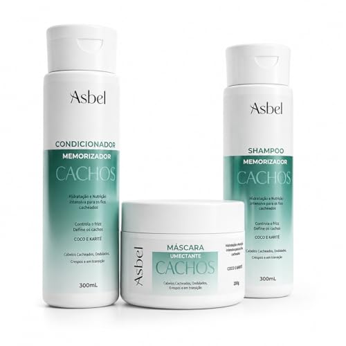 Asbel Kit Cachos Asbel Professional Shampoo, Condicionador e Máscara 300ml