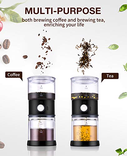 SULIVES Pour Over Coffee Maker/Glass Teapot with Paperless Stainless Steel FilterÂ Double Wall Glass Coffee Dripper Brewer Pot