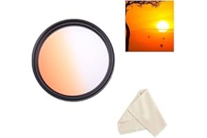 Camera Lens 49mm Orange Graduated Color Filter For Canon EOS R100 Mirrorless Camera with RF-S 18-45mm f/4.5-6.3 IS STM Lens