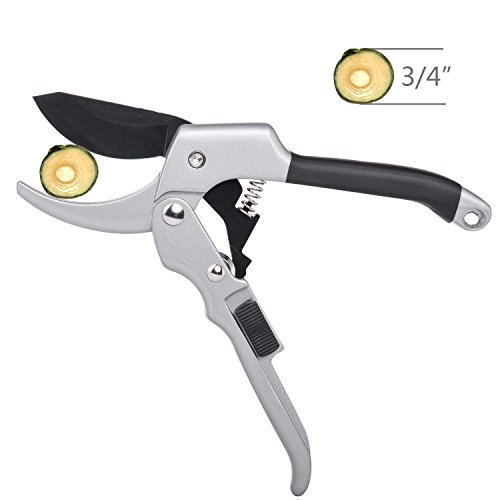 KeRui Pruning Shears 8'' Professional SK-5 Steel Blade Sharp Anvil Garden Shears Less Effort Hand Pruners with Safety Lock