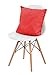 IRIS Mid-Century Modern Shell Chair with Wood Eiffel Legs, 2 Pack, Cotton White