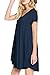 MOLERANI Women's Short Sleeve Shirt Casual Pocket Loose Swing Dress(Navy Blue,XL)