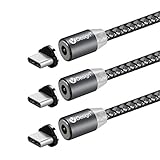 Magnetic Cable Type C 3 Pack Nylon Braided Wire USB C Fast Charging Cable 6.6ft Phone Charger Cord for Samsung Galaxy S8 S8 Plus S9 Google Pixel/Pixel XL, Nexus 6P/5X, OnePlus, LG, HTC